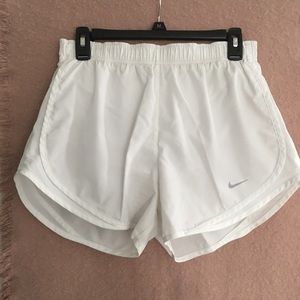 white nike tempo shorts!